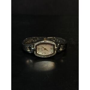 Viewpoint Women's Crystal Bezel Quartz Watch Silver Band 6.75"